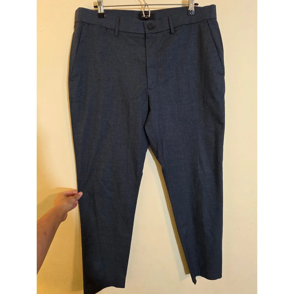 Banana Republic Slim Fit Core Temp Chino Blue Heather Mens 35x32 Pants 603132-10
